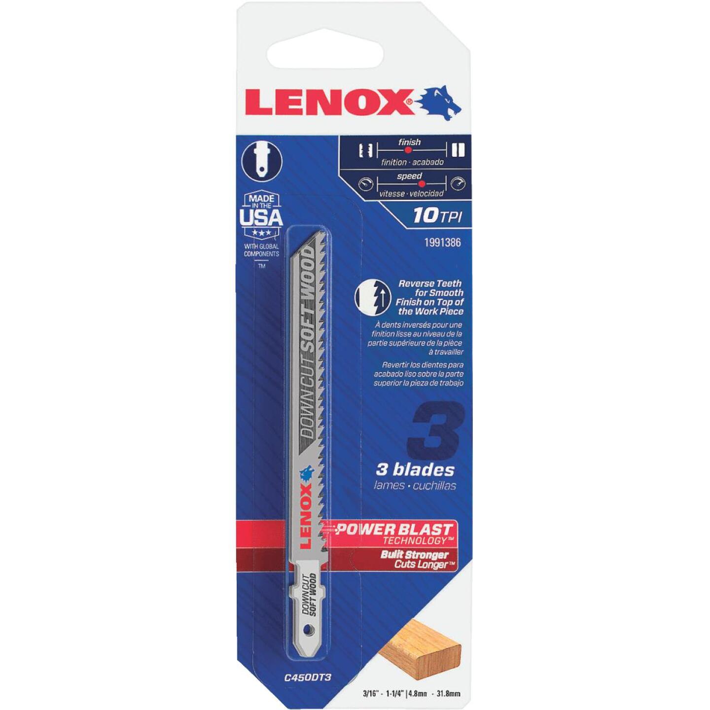 Lenox T-Shank 4 In. x 10 TPI High Carbon Steel Jig Saw Blade, Downcut Soft Wood (3-Pack) Sale