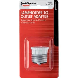 Medium Base Lampholder Adapter, White, 600-Watt, 125-Volt Fashion