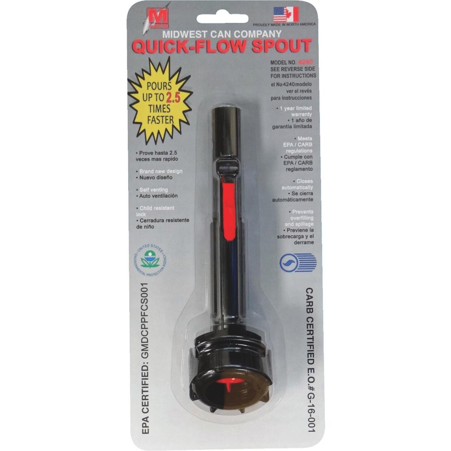 Midwest Can 11 In. L Spill-Proof Fuel Can Spout Online Hot Sale