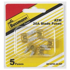 Mini Auto Blade Fuse, 20-Amp, Yellow, 5-Pk. Hot on Sale