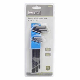 Metric Hex-L Key Set, Long-Arm, 9-Pc. Supply