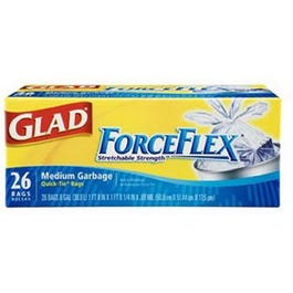 Medium Garbage Bags, Force Flex, White, 8-Gal., 26-Ct. Sale