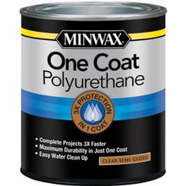 One Coat Polyurethane Finish, Crystal Clear Semi-Gloss, Qt. Online