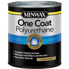 One Coat Polyurethane Finish, Crystal Clear Satin, Qt. on Sale