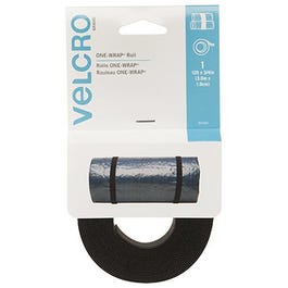 ONE-WRAP Fastener Roll, Black, 12-Ft. x 3/4-In. Supply