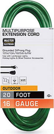 OUTDOOR CORD 16/3AWG SJTW GN 20 FT Online Hot Sale