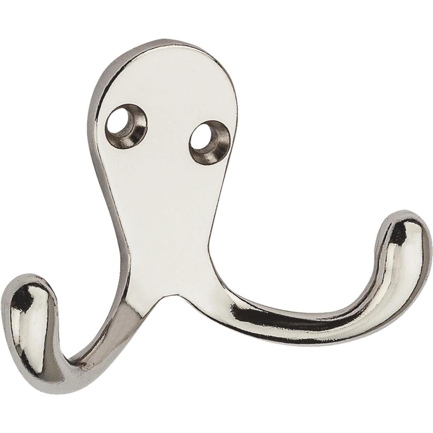 National Nickel Double Clothes Wardrobe Hook, 2 per Card Supply