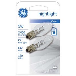 Night Light Bulb, Clear, 5-Watts, 2-Pk. Online Sale