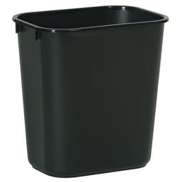 Office Wastebasket, Black, Rectangle, 13-5/8-Qts. Supply