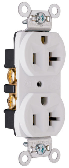 Pass & Seymour 20A 125V Commercial Spec-Grade Duplex Receptacle, Back and Side Wire, White on Sale