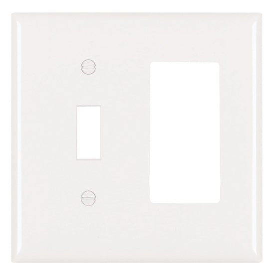 Pass & Seymour Trademaster Plate 2-Gang 1toggle 1 Decorator White Sale