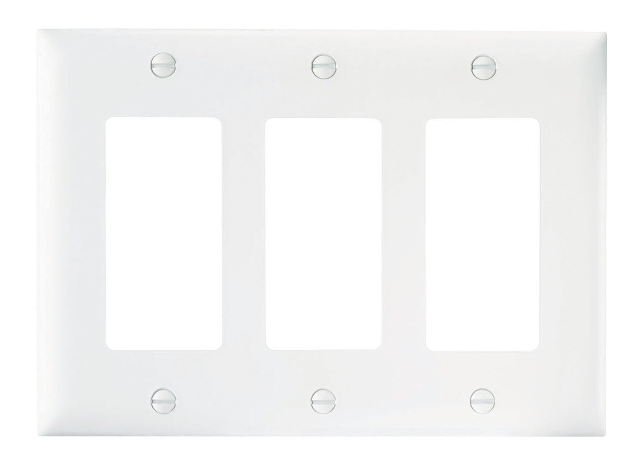 Pass & Seymour Decorator Openings, Three Gang, White Online now
