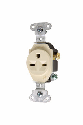 Pass & Seymour 15A 250V Heavy Duty Spec-Grade Single Receptacle, Back and Side Wire, Ivory Online now