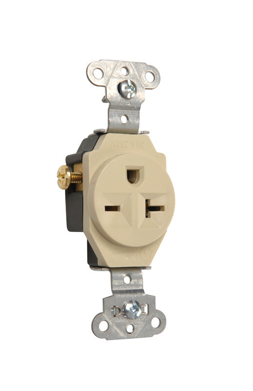 Pass & Seymour 20A 250V Heavy Duty Spec-Grade Single Receptacle, Side Wire, Ivory Sale