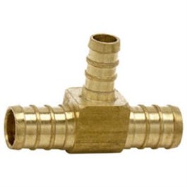Pex Pipe Fitting, Tee, Brass, Lead-Free, 1/2 x 1/2 x 3/8-In. Barb Online now