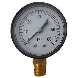 Pool Pressure Gauge, Bottom Mount, 0-60 PSI Online Hot Sale