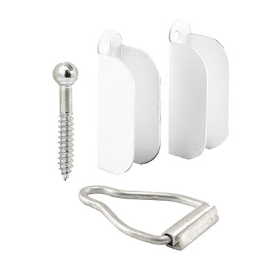 Prime-Line 3/8 inch Screen Top Hangers & Bottom Latches, Aluminum, White, 1 set per card Hot on Sale
