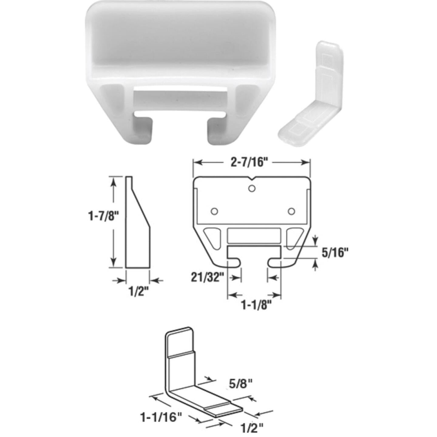 Prime-Line 1-3/32″ x 1-1/8″ Nylon Track Guide (2 Count) Sale