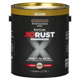 Premium Interior/Exterior Anti-Rust Enamel, Gloss Seal Brown, Oil-Base, 1-Gallon Supply