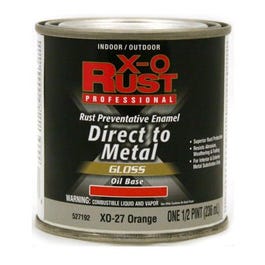 Premium Oil Base Paint, Gloss, Orange, Interior/Exterior, 1/2-Pt. Supply