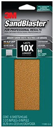 SANDBLASTER 3-2/3 X 9 IN 6PK 80 GRIT on Sale