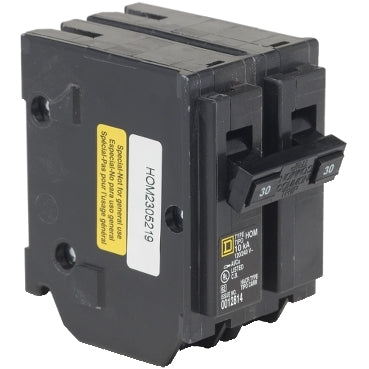 Schneider Electric Mini circuit breaker, Homeline 30A 2 pole, 120/240VAC, 10kA AIR, standard type, plug in, UL Online