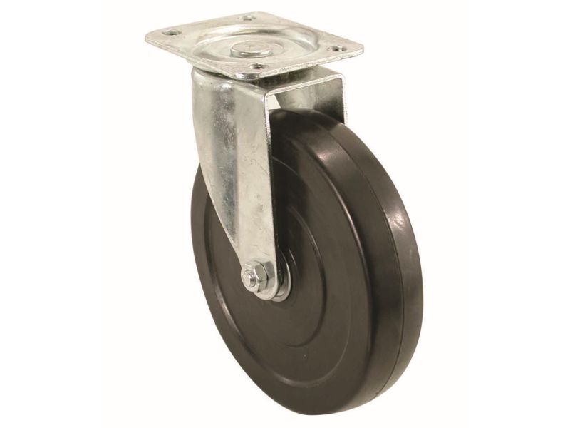 Shepherd Hardware 5-Inch Rubber Swivel Plate Caster, 200-lb Load Capacity Online