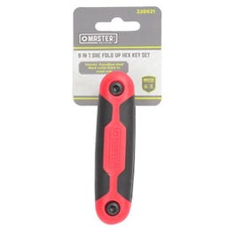 SAE Hex Key Set, Medium, Plastic, Fold-Up, 9-In-1 Fashion