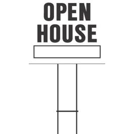 Sign, “Open House”, Black & White Plastic With H-Bracket, 20 x 24-In. Hot on Sale