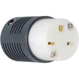 Straight Blade Connector, 2-Pole, 3-Wire Grounding, Black & White, NEMA 6-15R, 15-Amp, 250-Volt Supply
