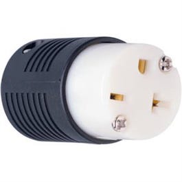 Straight Blade Connector, 2-Pole, 3-Wire Grounding, Black & White, NEMA 6-20R, 20-Amp, 250-Volt Online Hot Sale