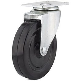 Swivel Plate Caster, Rubber Wheel, 5-In. Supply