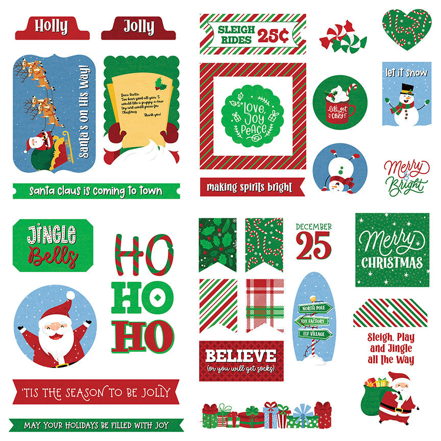 Cardstock- Ephemera-Santa Please Stop Here Collection- Photo Play Hot on Sale