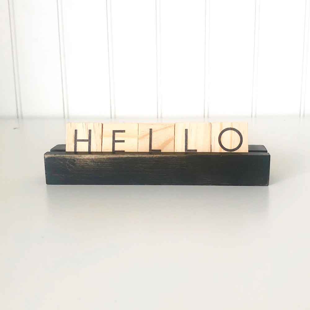 Black Scrabble Tile Holders – Tabletop Decor – Foundations Decor Sale