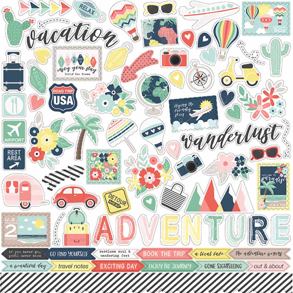 Away We Go Element Stickers – Echo Park Online now