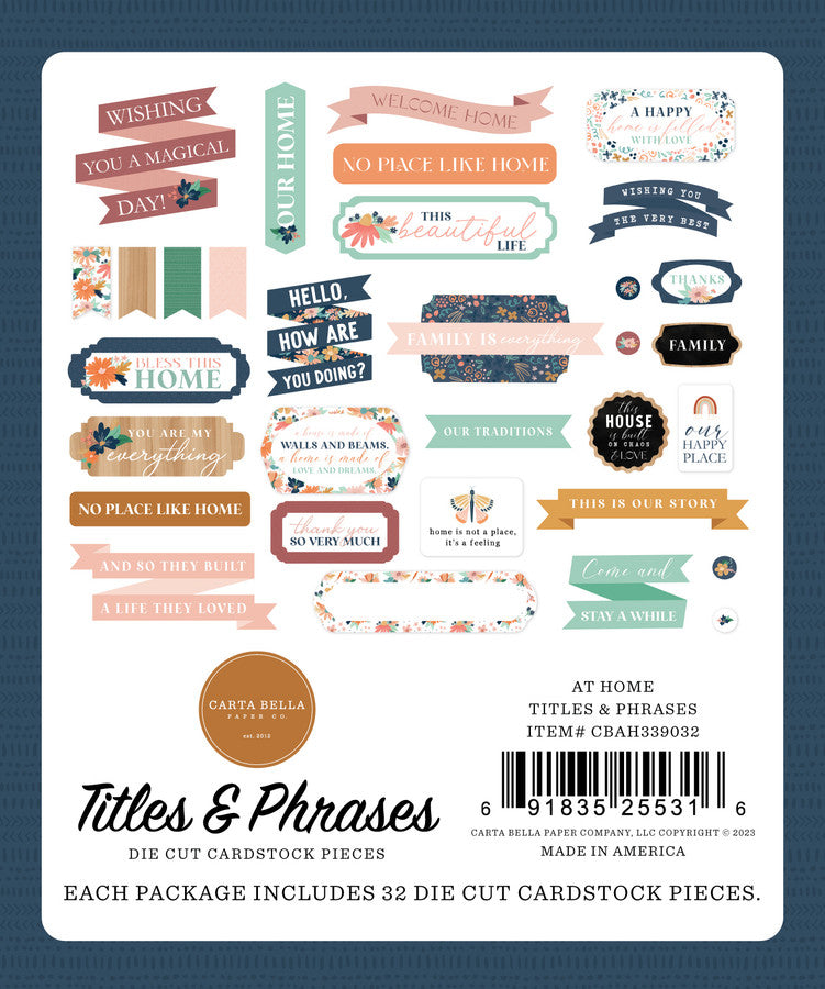 At Home Titles & Phrases – Carta Bella Supply