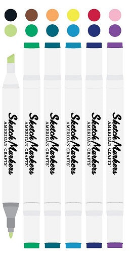 12 Sketch Markers Value Pack – American Crafts Discount