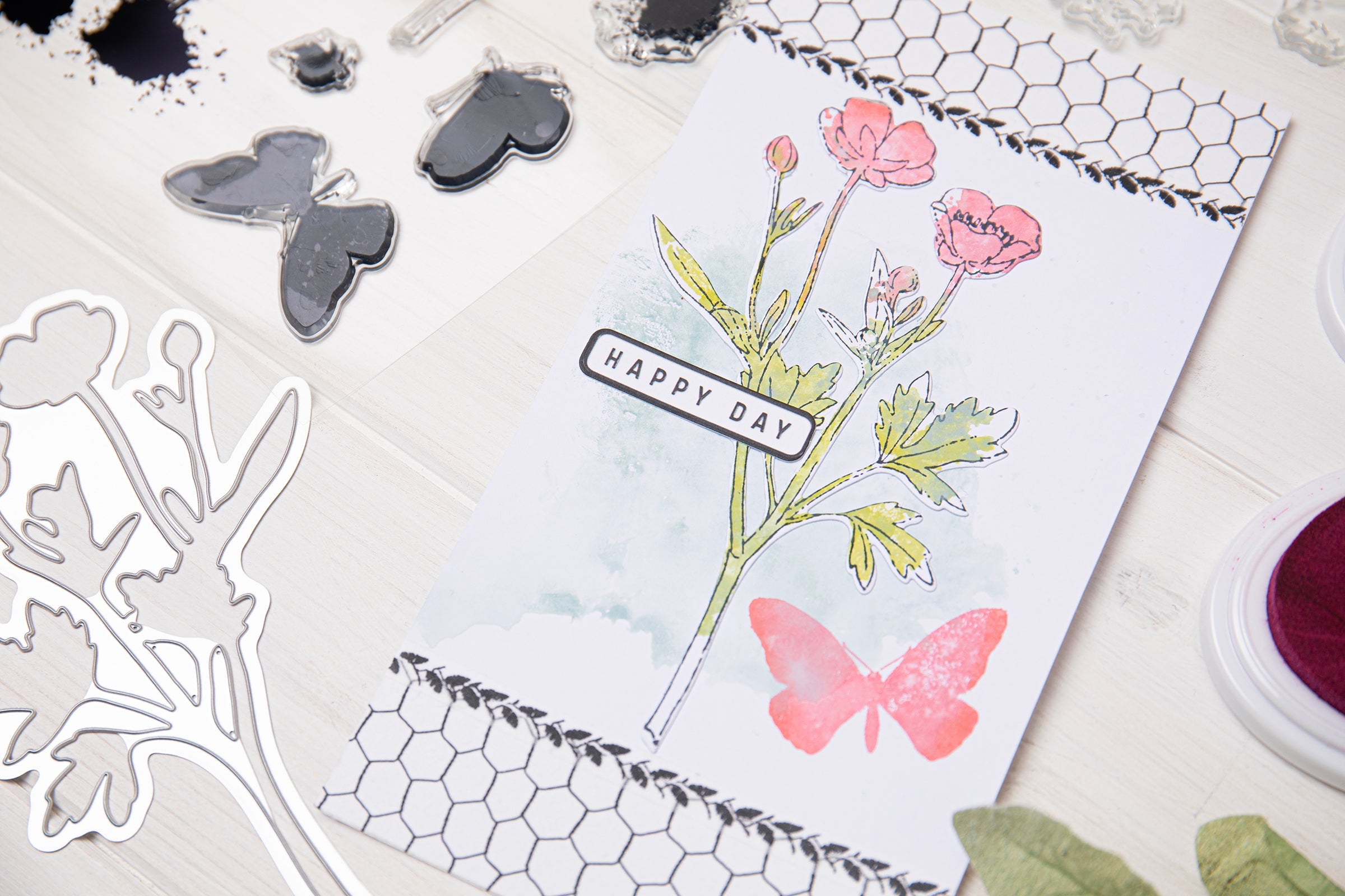 A5 Clear Stamps Set 7PK w/Framelits Die Set Painted Pencil Botanical by 49 and Market – Sizzix Online now