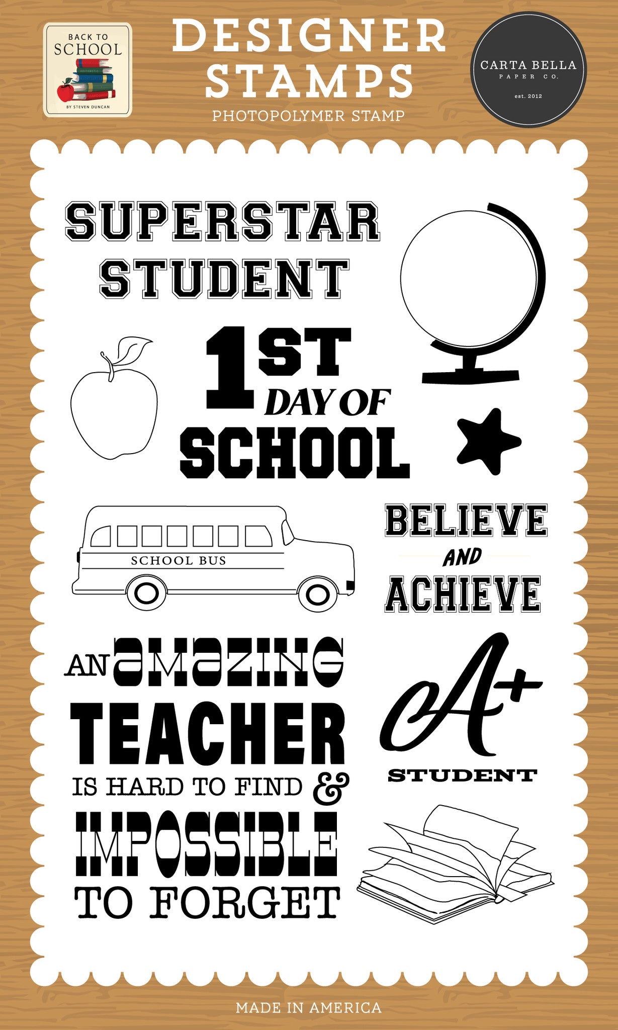 Believe And Achieve Stamp Set – Back To School – Carta Bella Supply