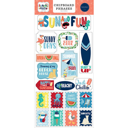 Beach Party Chipboard Phrases – Carta Bella on Sale