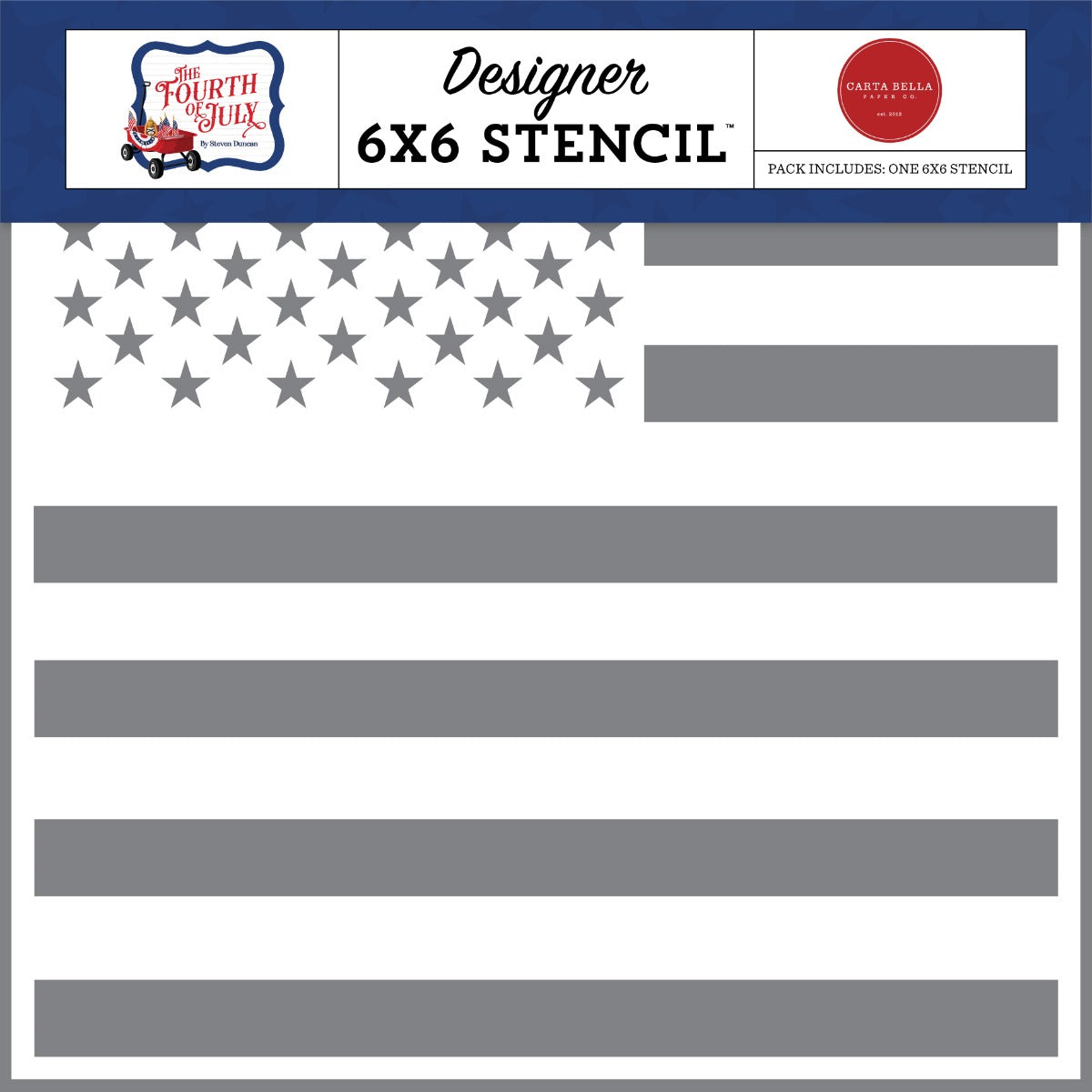 American Flag Stencil, 6×6 – Steven Duncan – Fourth Of July – Carta Bella Paper Online now