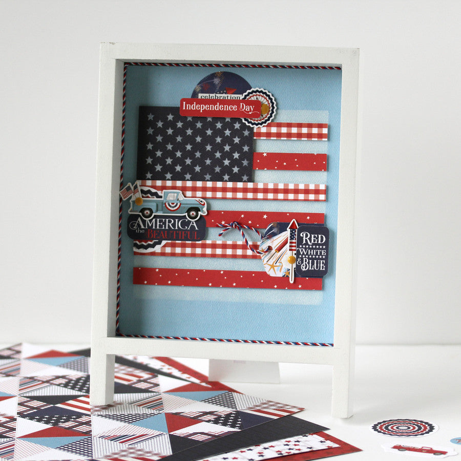 American Flag Stencil, 6×6 – Steven Duncan – Fourth Of July – Carta Bella Paper Online now