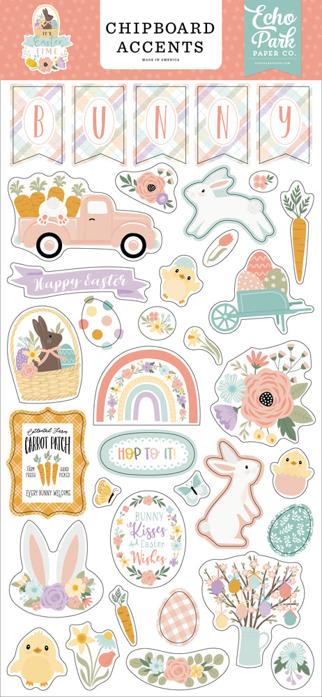 Chipboard Accents, 6″ x 13″ – It’s Easter Time – Echo Park Hot on Sale