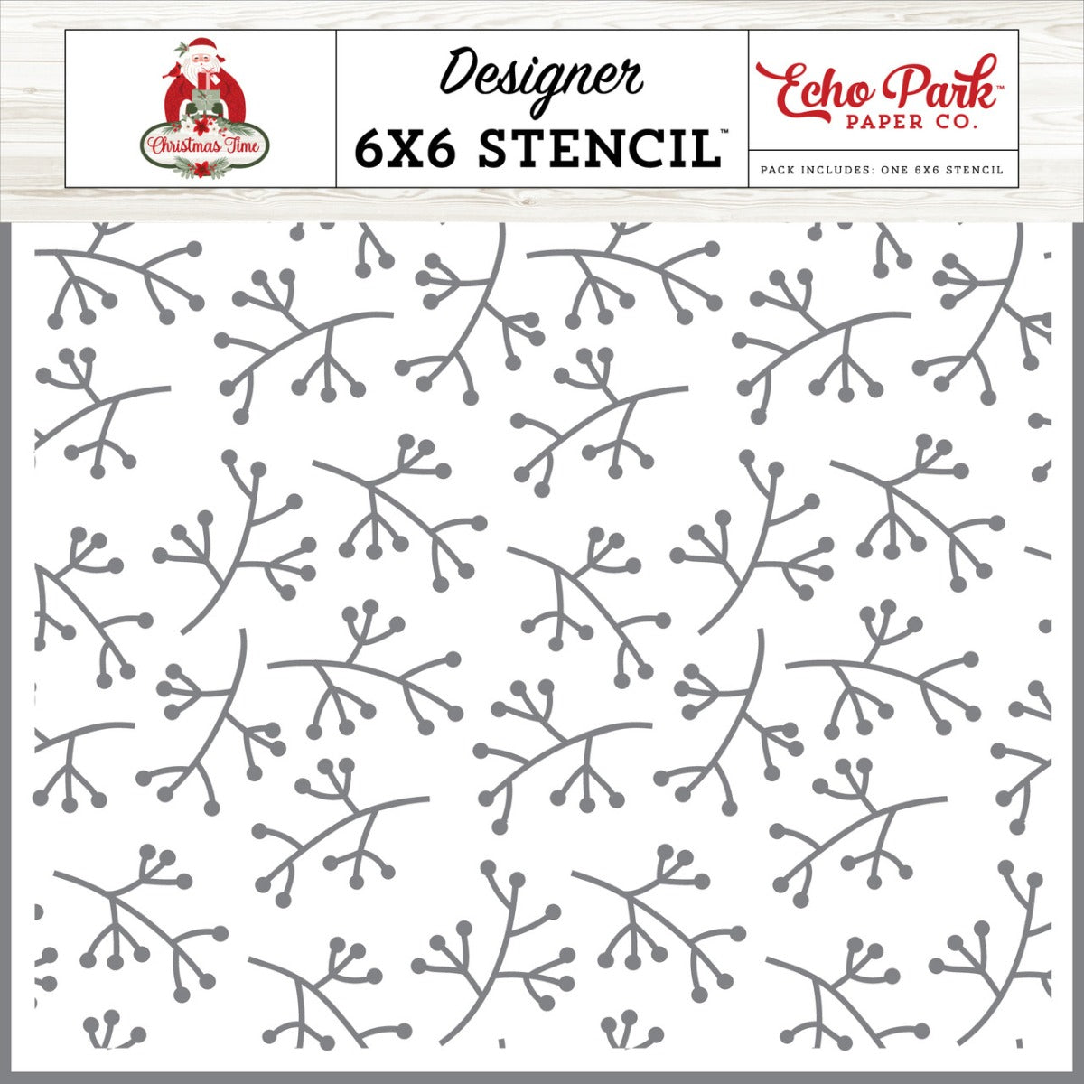 Christmas Time Peaceful Sprigs Stencil- Echo Park Sale
