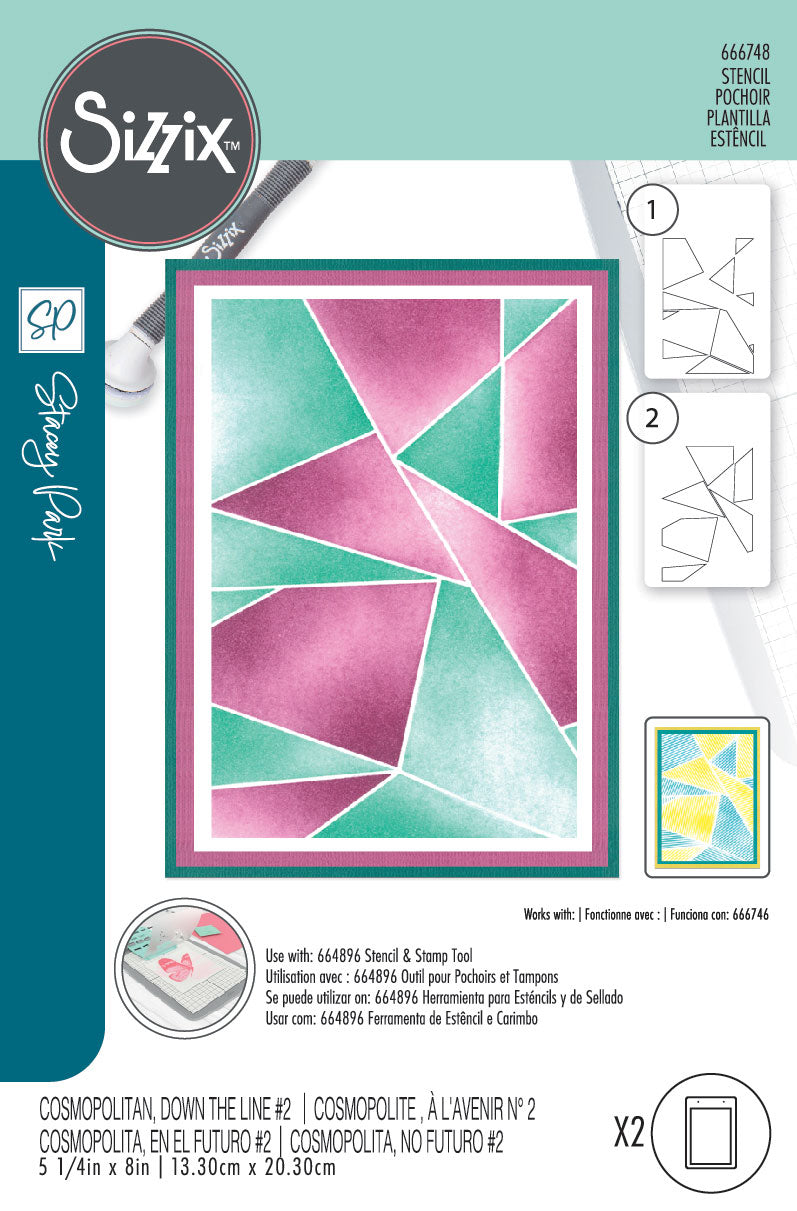 Down the Line #2 A6 Stencil – Cosmopolitan – Stacey Park – Sizzix Online Sale