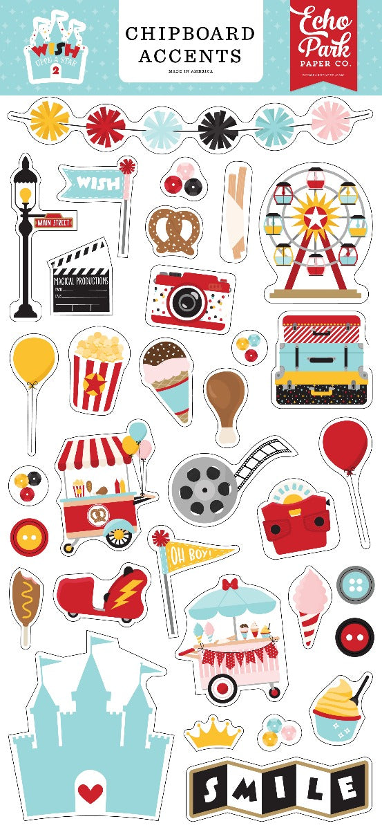 Chipboard Embellishments, 6×13 – Wish Upon A Star 02 – Echo Park Supply
