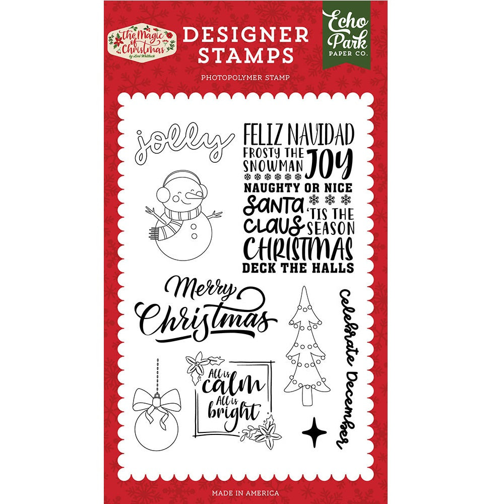 Celebrate December Stamp Set – The Magic Of Christmas – Echo Park Discount