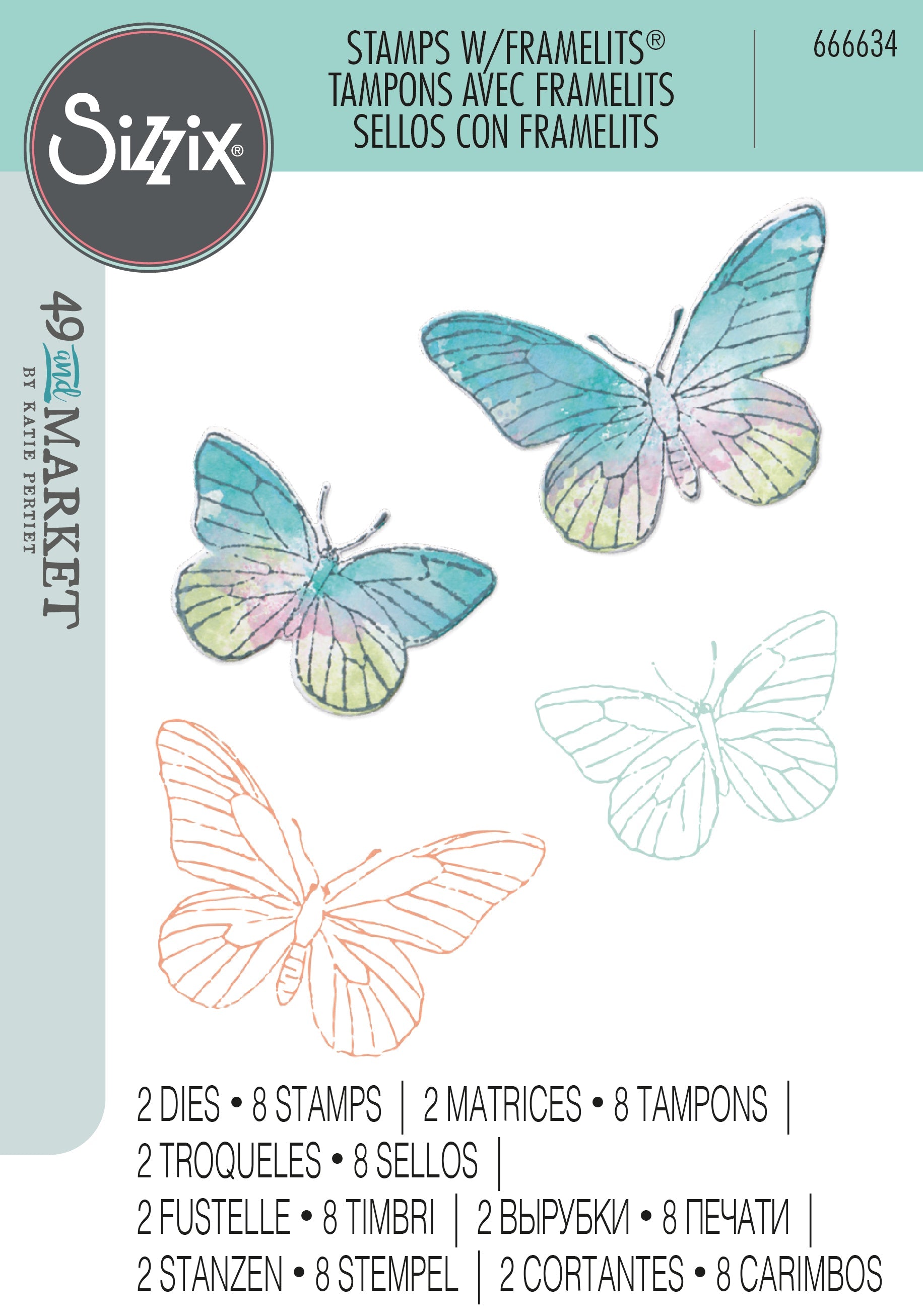 A5 Clear Stamps Set 8PK w/2PK Framelits Die Painted Pencil Butterflies by 49 and Market – Sizzix Online Hot Sale