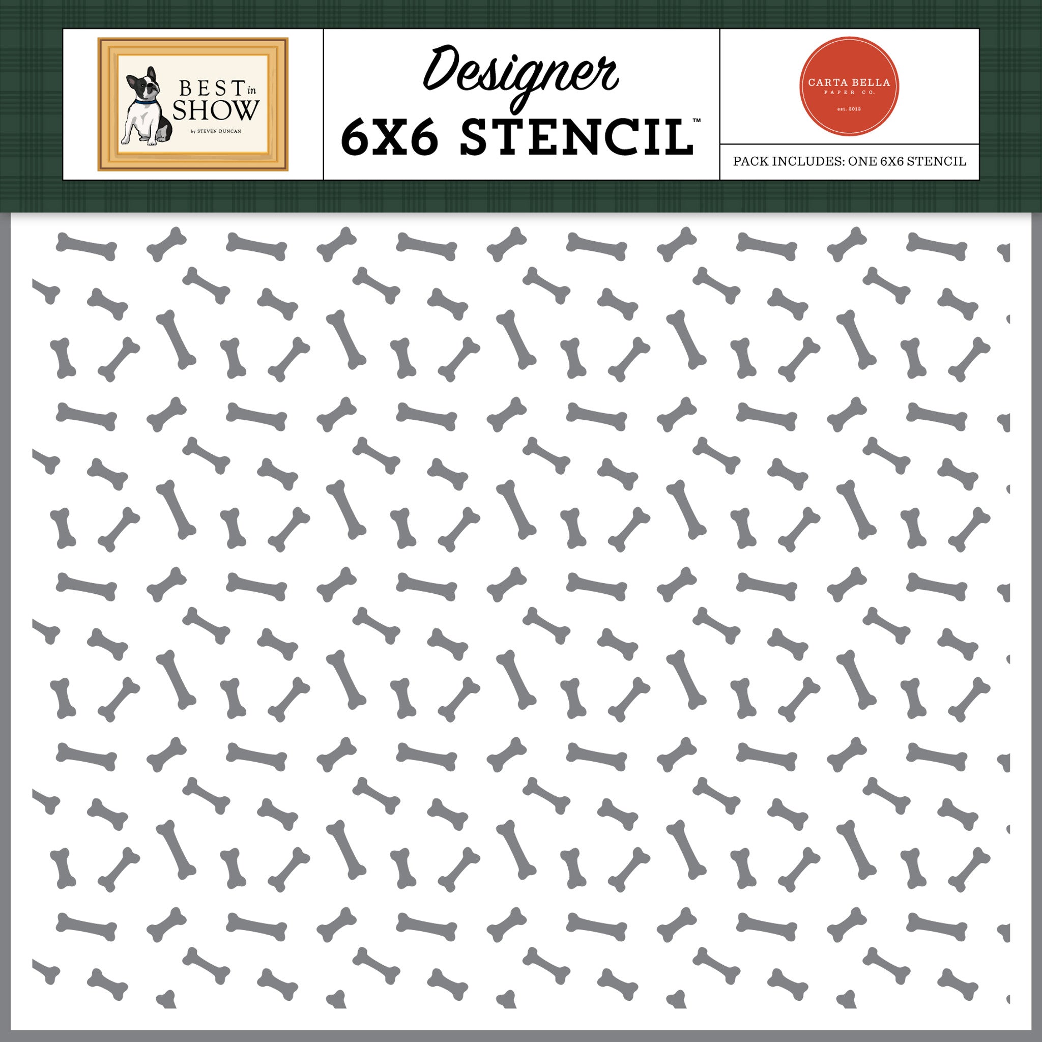 Bow Wow Bones Stencil – Best In Show – Carta Bella Discount