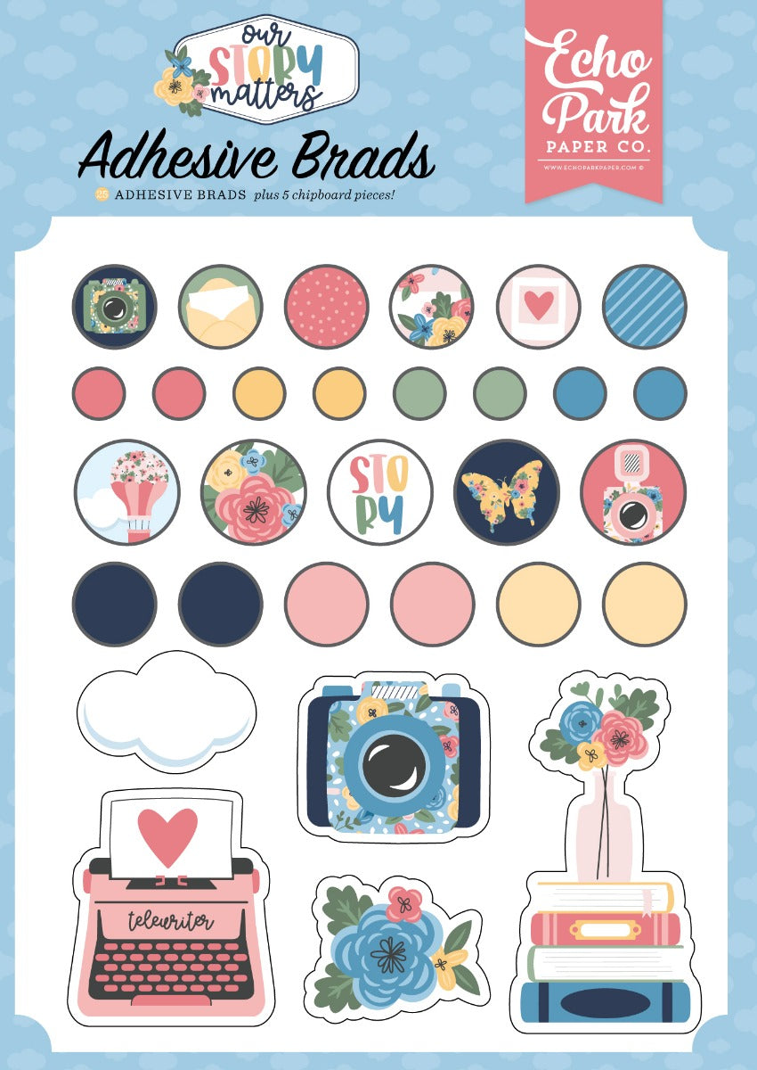 Adhesive Brads – Our Story Matters – Echo Park Discount